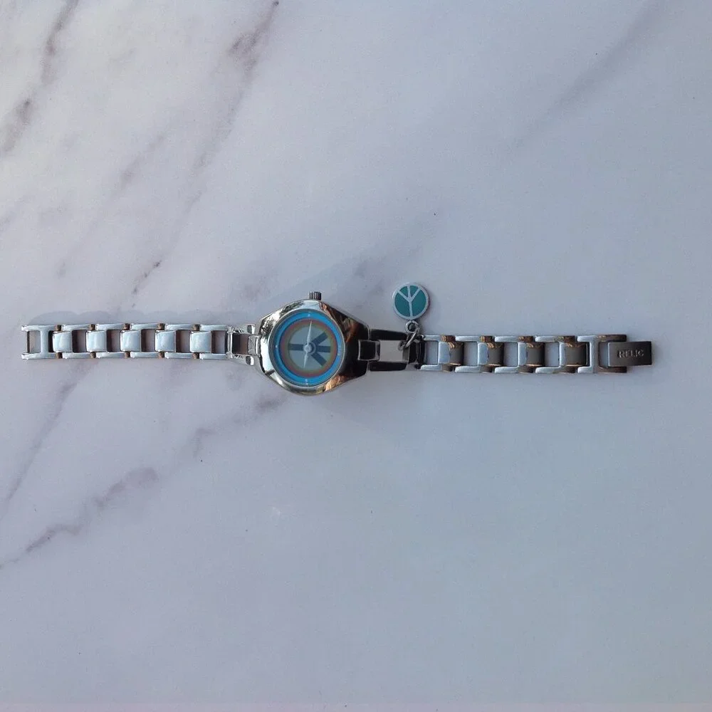 RELIC Woman's Quartz  Wrist Watch Pride & Peace Theme Flashing Digital Billboard